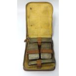 A four piece silver back gentleman's brush set, cased.