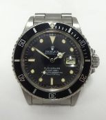 Rolex, a rare Gents stainless steel Submariner wristwatch, Oyster Date, 1000ft.