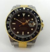 Rolex, a fine gents steel and gold GMT Master II wristwatch with original box, papers warranty dated