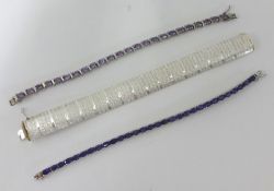 Three modern Sterling silver bracelets.
