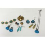 A collection of various Victorian and later turquoise set, yellow metal and other jewellery etc.