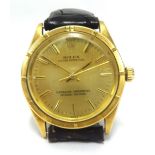 Rolex, a gents 18ct gold Oyster Automatic Chronometer wristwatch with croco strap.
