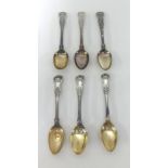 Six Geo III silver tea spoons, approx 6.88oz.