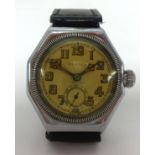 Oyster, a vintage Gents stainless steel hexagonal shaped wristwatch manual wind, the dial marked '