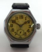 Oyster, a vintage Gents stainless steel hexagonal shaped wristwatch manual wind, the dial marked '