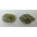 Two modern carved jade carvings.