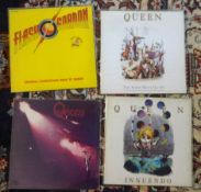 Collection of vinyl records (albums) by Queen, including The original sound track for Flash
