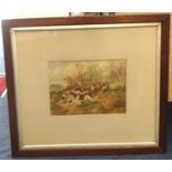 Charles Edward Brittan (1870-1949) signed watercolour 'Hounds, Moorland',