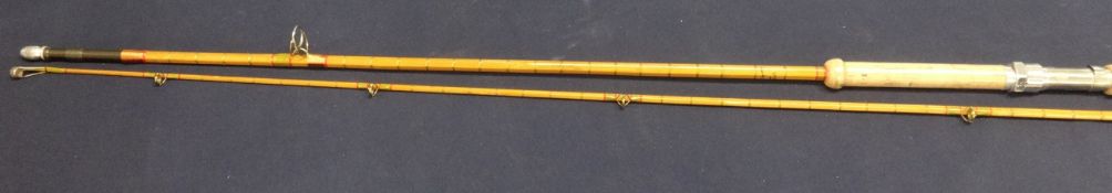 Hardy, a cane spinning rod, two piece, canvas bag, No 2 The LRH. 2.