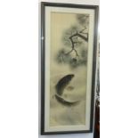 Large Chinese Print on silk, fish.