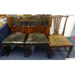 A pair of carved mahogany side chairs of Georgian design and another (3)
