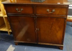 Mahogany two drawer and two door cabinet, height 85cm, width 94cm
