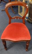 Four reproduction Victorian dining chairs.