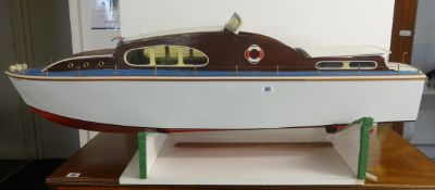 A large remote control model boat 'Sea Queen' with controls etc.