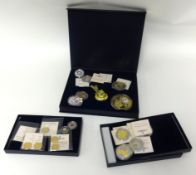Collection of Historic coins gilt nickel limited edition including 2013 vatican coin