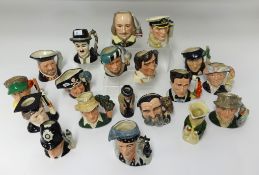 A collection of Royal Doulton and other miniature character jugs (approx 17)