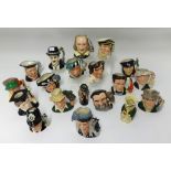 A collection of Royal Doulton and other miniature character jugs (approx 17)