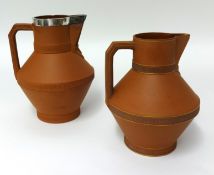 Attributed to Christopher Dresser, Watcombe Pottery , two late 19th century terracotta jugs (2).