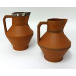 Attributed to Christopher Dresser, Watcombe Pottery , two late 19th century terracotta jugs (2).