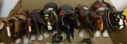 A collection of 8 Shire horse.