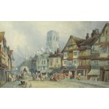 A.Watts (probably Arthur G. Watts 1883 - 1935), signed watercolour, 'Temple Street, Bristol', titled