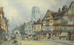 A.Watts (probably Arthur G. Watts 1883 - 1935), signed watercolour, 'Temple Street, Bristol', titled