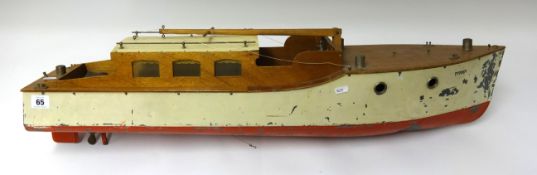 A 1930/40's model cabin boat 'Titanium'.
