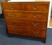 A 19th century mahogany chest with five drawers.