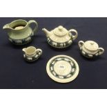 Doulton crackle glaze Polar Bear set including Teapot (chip to spout), Trivet, Milk Jug and Sugar