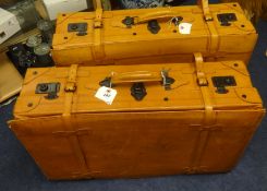 Two old leather suitcases
