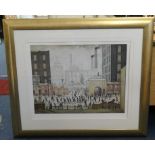 L.S.Lowry a modern reproduction print, limited edition 'Guttelette', 'Coming from the Mill' with