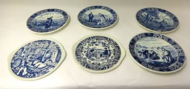 Six 20th century large Dutch Delft plates (6).