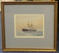 William C. Cluett, three small maritime watercolours, signed.