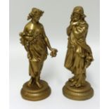 A pair of gilt spelter figures (2).