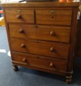 A Victorian mahogany five drawer chest, a/f.
