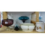 Art glass vases and general pottery (7).