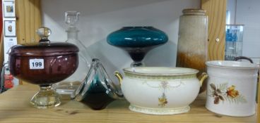Art glass vases and general pottery (7).