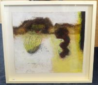Louise McClary (born 1958) mixed media abstract, 39cm x 43cm.