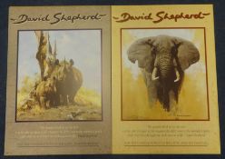 Two posters signed by David Shepherd, 60cm x 42cm.
