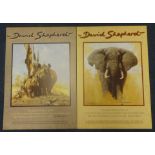 Two posters signed by David Shepherd, 60cm x 42cm.