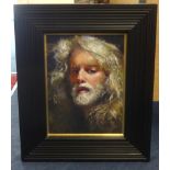 Robert Lenkiewicz (1941-2002) a fine original Self Portrait painting, titled verso 'Self Portrait-