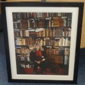 An original photograph of Robert Lenkiewicz in his library.
