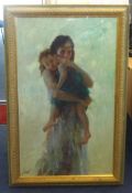 Pino Daeni 'Tender Love', signed limited edition giclee on canvas no 104/395, 97cm x 58cm.