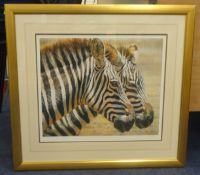 'Zebra', signed limited edition print no 41/350, 37cm x 45cm.