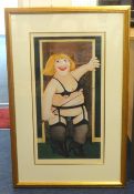 Beryl Cook (1926 - 2008) signed print 'Anyone for a Whipping', number 27/650, 62cm x 33cm.