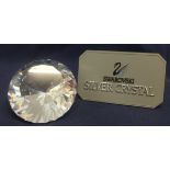 Swarovski Crystal Large Chaton Paperweight - swirled/wavy facets