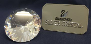 Swarovski Crystal Large Chaton Paperweight - swirled/wavy facets