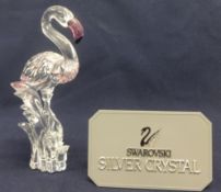 Swarovski Crystal -"Feathered Beauties" Theme Group 2002, Flamingo with Cert of Auth.