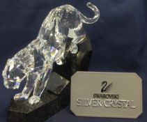 Swarovski Crystal Soulmates, Power of Elegance Panther on granite stand.