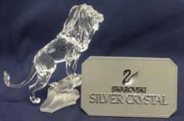 Swarovski Crystal - Lion standing on rock